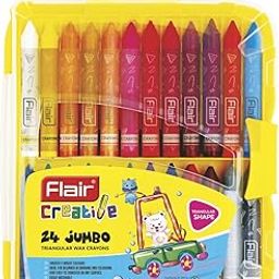 FLAIR Creative Series 24 Shades Triangular Wax Crayons Box Pack | Easily Washable Smooth & Bright Crayons | Triangular Shape For Easy Grip | Non-Toxic & Safe For Childrens | Pack Of 1-picture-6