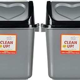 Homestic Plastic Swing-Top Lid Dustbin For Home/Kitchen/Office, 12 Ltr, Pack of 2 (Grey)-image-61