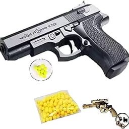 RZA Sporting Product Pubg Toy Gun P 729 for Kids & Darts with 60 Bb Bullets 6 Mm and 1 Gun Key Chain Guns & Darts (Black)-image-2
