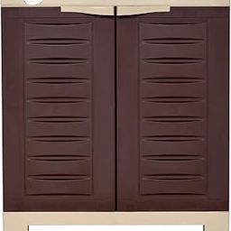 Supreme Plastic Fusion 1 Multipurpose Cabinet (2 X 2 Feet) for Multipurpose Storage for Home (Brown)-0