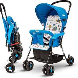 Baybee Tiny Baby Stroller Pram for Baby Boy Girl 0 to 3 Years, Foldable Baby Trolley with 2-Position Adjustable, 3 Point Safety Belt, Baby Pram Stroller for Kids with Canopy & Parent Handle (Blue)-13