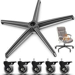 Office Chair Base Replacement PartsWith 5 Casters with Brakes(3300 lbs) - Heavy Alloy Office Chair Base Replacement, Universal Gas Cylinder-27
