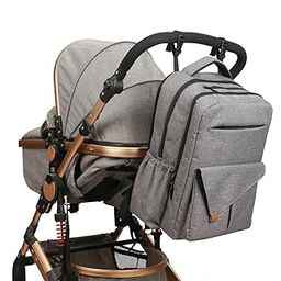 CALANDIS™ Baby Diaper Bag Backpack W/Stroller Large Capacity Changing Bag Dark Gray | Other Diapering | Diapering-image-14