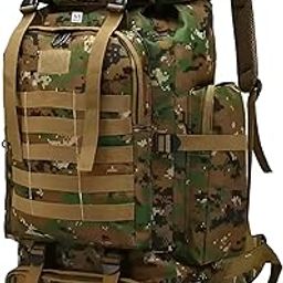 Hiking Bag, Military Print Travel Shoulder Backpack, Rucksack Duffle Bag with Shoe Compartment & Wet Clothes for Gym, Duffel Bag for Travelling, Camping & Trekking (Green)-39