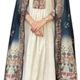 White Kalamkari Dupatta Suit Set-image-50