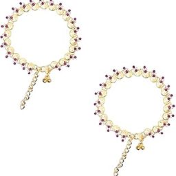Gold Plated Traditional Kundan Stone Payal Anklets for Women-image-89