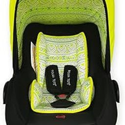 Polka Tots 5 in 1 Green Baby Car Seat for 0 to 15 Month New Born Toddler, Convertible Infant Carry Cot with Reclining Position, Safety Rocker & Feeding Seat Adjustable with Cushion-20