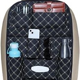 Neodrift 'Seat Master' Premium 7D Car Seat Organizer, Universal Fit, Multi-Pocket Storage for Bottles, Documents, Mobile, Keys, Tissues (Black) (Set of 2)-23