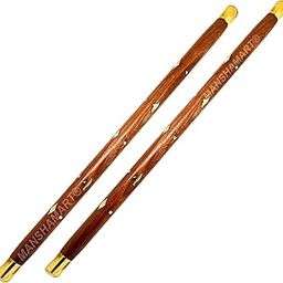 MANSHAMART® Set of 2 Wooden Handmade Jogging Stick/Handcarved Wooden Walking Stick (22 inches) (Set of 2)-25