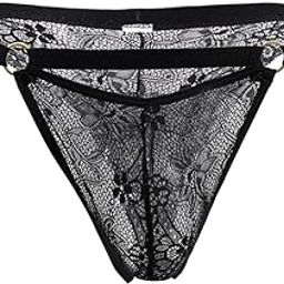 Men's Polyester and Spandex Prime Half Coverage Lace Comfortable Thong Underwear-image-91