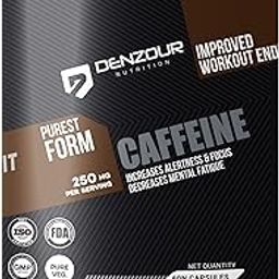 DENZOUR NUTRITION Caffeine 250mg Capsules Per Serving | Help Increased Alertness and Focus, Boosted Energy Levels, Fatigue Reduction, Metabolic Boost- 60 Capsules (60 SERVINGS)-image-66