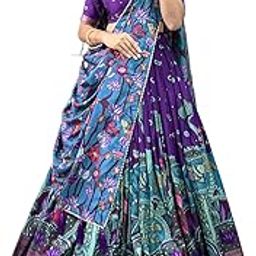 Women's Lehenga Choli Set| Silk with Gotta Patti | Unstitched Blouse & Silk Chiffon Dupatta-1219-image-55