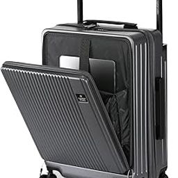 Silicon Valley Hard-Sided Polycarbonate TSA Lock & Wide Telescopic Handle Cabin Luggage with Laptop Compartment Grey 20 inch |55cm Trolley Bag-picture-33