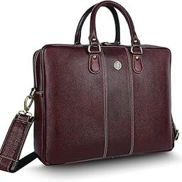 Genuine Leather Office Bag for Men, 15.6 Inch Laptop Bag for Men, Adjustable Strap, Multi Compartments, Water Resistant, 1 Year Warranty-picture-52