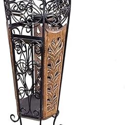 A one handicrafts Wooden & Wrought Iron Umbrella Stand Cum Planter for Home Decor-image-17