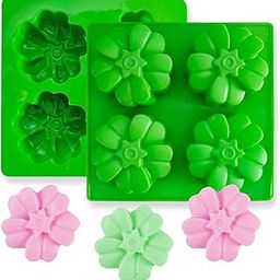 KARP 4 Cavity Flower Shape Mold, Non-Stick Silicone Soap Making Mold for Perfect Lotion Bars, Cake, Chocolate, Bath Bomb, Wax Melts, Bar-Multicolor (Sunflower)-image-79