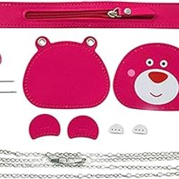 CALANDIS™ DIY PU Leather Bag Making Kit Gift for Girlfriend Cute Bear DIY Shoulder Bag Cute bear Rose Red | Womens Handbags & Bags-image-75