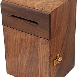 BENAVJI Handmade Wood Money Bank - Coin Saving Box - Piggy Bank - Gifts for Kids, Girls, Boys & Adults, Antique, Brown-12