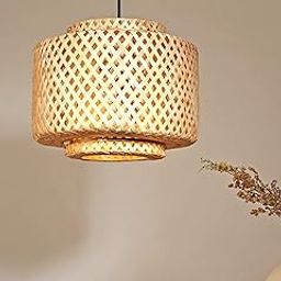 Bamboo Lampshade | Bamboo Pendant Lamp | Boho Lampshade | Cane Lamp Shade | Bamboo Hanging Lamps (Diameter 30 CM, Height 30 CM)-image-50