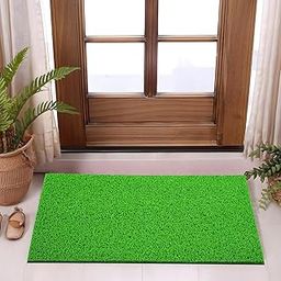 Kuber Industries 16x24 Inch Rubber PVC Water Absorbing Front Floor Mat | Door Mats for Home Entrance Large | Door MatsRugs for Office, Bedroom & Kitchen | Anti Slip Paydan/Foot Mat | Green-20