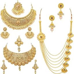 Elegant Gold Plated Combo Necklace Set for Women (CBNS100918)-image-58