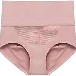 Cotton High Waist Panties Tummy Control Underwear Ladies Briefs Shapewear Double Layer Half Body Shaper Underwear for Women - Free Size : 30 to 38 Pink-Grey PAKOOF -2-picture-7