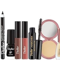 Dazller Mini Glam Kit - 8 in 1, Fair Skin Tone, Contains - Kajal & Kohl, Eyebrow Pencil, Eyeliner, Mascara, Foundation, Compact, Lipcolour (2)-image-25
