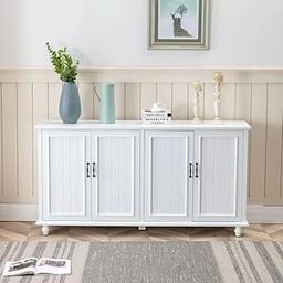 TGF Furniture Store Decorative Storage Cabinet – White Finished Wood with Carved Mandala Door – Boho Accent Furniture for Living Room or Entryway-image-76