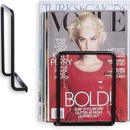 Indian Decor Magazine Holder Square Wall Mounted Brackets - Door Mounted Newspaper Holder -Black-image-90