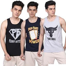 Multi Printed Round Neck Men's Gym Vest-picture-31