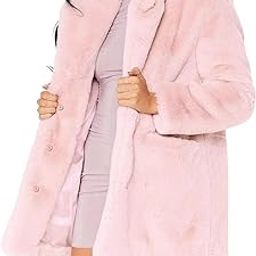 Womens Winter Warm Lapel Faux Fur Fuzzy Coat Jacket Overcoat-image-51