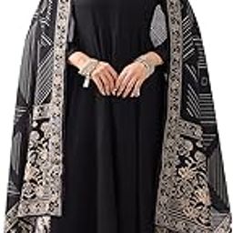 Ethnic Wear Gown Set for Women | Gown for Women Ethnic Gown with Dupatta| Cotton Ethnic Gown with Dupatta and Pant Set | Anarkali Gown | Black Ethnic Gown Set | Cotton Gown Set-image-58