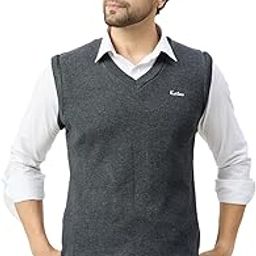 V Neck Sleeveless Winter Wool Sweater for Men-image-9
