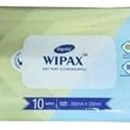 WIPAX Bed Bath Wipes 10 Wipes Each Pack (Towels Size-24Cmx30 Cm) With Aloe vera & Glycerine Refreshing Sponge Bath for Adults | Advanced Germ Protection (Pack of 10)-picture-25