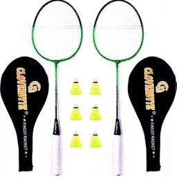 Booster Multicolour 2 Racquet with 6 Nylon Shuttle and Free Head Cover Badminton Kit-16