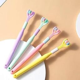 KUNYA 3-Sided Triple Angle Toothhugger Training Manual Toothbrush, Ultra Soft Bristles, Toddler and Autistic Oral Care Gentle Clean Each Tooth to Completely Cover The Toothbrush (2) Multicolor-11