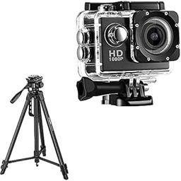 Raptas Combo Pack of 2 Items - 1080p Sports Waterproof Action Camera, 3366 Tripod Mobile & Camera Stand (3 Year Warranty)-picture-32