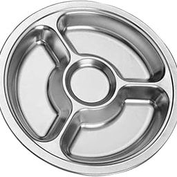 LOOM TREE® 304 Stainless Steel Sectioned Food Serving Tray for School Canteen 25.5cm B-image-2