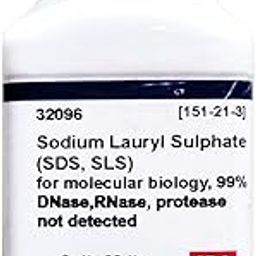 SRL Sodium Lauryl Sulphate (SDS, SLS) for molecular biology, 99% (Sodium Dodecyl Sulphate), 100gm, CAS: 151-21-3 Molecular Formula: C12H25SO4Na, Molecular Weight: 288.38, for lab and industrial use-image-70