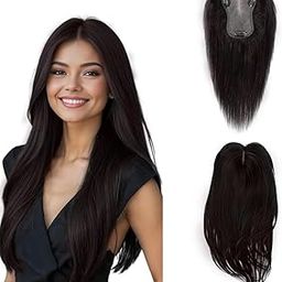 VIEWS 3 Clip Matt Hair topper for Women Natural Color | 16 Inch Women Hair Toppers Clip in Hair Extension (Natural Brown)-image-98