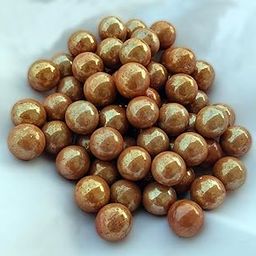 ZEINOO Gold Round Glass Gems Stones/Pebbles for Home & Garden Décor, Aquarium Décor, Vase Filler, Marble & Gravel Planted Substrate (Gold, 2KG)-image-20