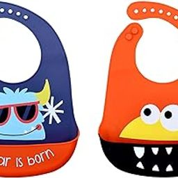 THE LITTLE LOOKERS Silicone Feeding Bib for Baby/Toddlers with Adjustable Strap| Waterproof| Easy to wash| Stain Proof | BPA Free/Soft Material Bibs with Tray/Food Catcher (0-3 Years) (Pack of 2)-picture-16