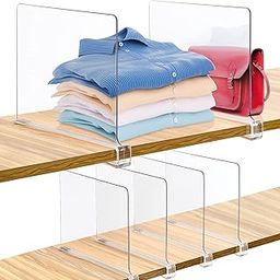 Mosquick 4Pc Acrylic Shelf Divider For Wardrobe Wardrobe Separator For Clothes,Cupboard Organizer For Clothes T-Shirts,Books,Sweaters Perfect Shelf Divider Wardrobe Partition Organiser. - Transparent-image-34