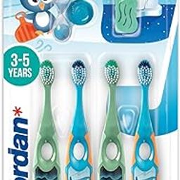 Jordan*|Step 2 Kids Manual Toothbrush|Infant Toothbrush For Age 3-5 Years Old|Kid Toothbrush With Soft Bristles, Dual Ergonomic Handle & Bpa Free|Blue & Green Color|Pack 4 Units-image-15