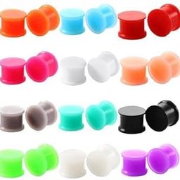 2x12 Pairs Silicone Flared Expander Gauges Plug Tunnel Ear Stretching 10mm-image-63