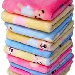 Kids Teddy bear Printed Pattern, Cotton Fabric Hanky In Color Multicolor HJ-HANKY-073MLT (Pack Of 8)-picture-0