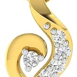 18KT Yellow Gold and American Diamond Pendant for Women-image-119