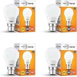 wipro Garnet 3W LED Bulb for Home & Office |Warm White (2700K) | B22 Base|220 Degree Light Coverage |4Kv Surge Protection |400V High Voltage Protection |Energy Efficient | Pack of 4-picture-12