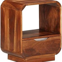 Yoobure Solid Sheesham Wood Bedside Table for Bedroom | Wooden Bed Side Nightstand Lamp Table with Drawer & Open Shelf Storage for Home Office & Hotels | Rosewood, Natural Finish-image-66