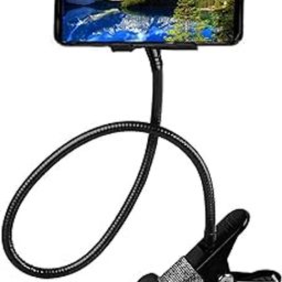 CURATED CART Lazy Bracket - Flexible Solid-Grip Phone Holder with Adjustable Universal Gooseneck Smartphone Stand, Lazy Clamp Clip Flexible Phone Stand for Office Desk Bed-6